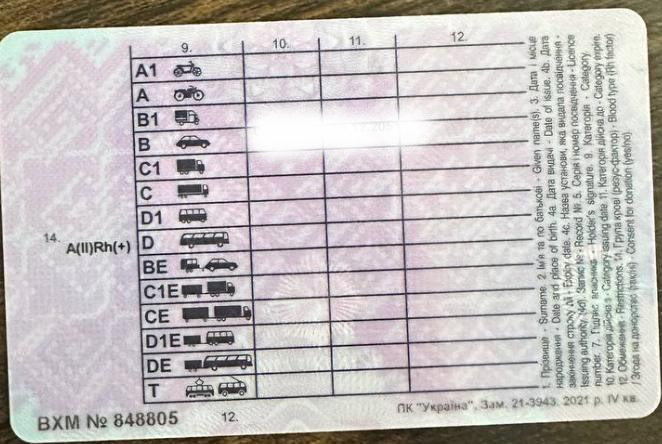 Driver's License Translation | Etalon - príklad dokumentu №3